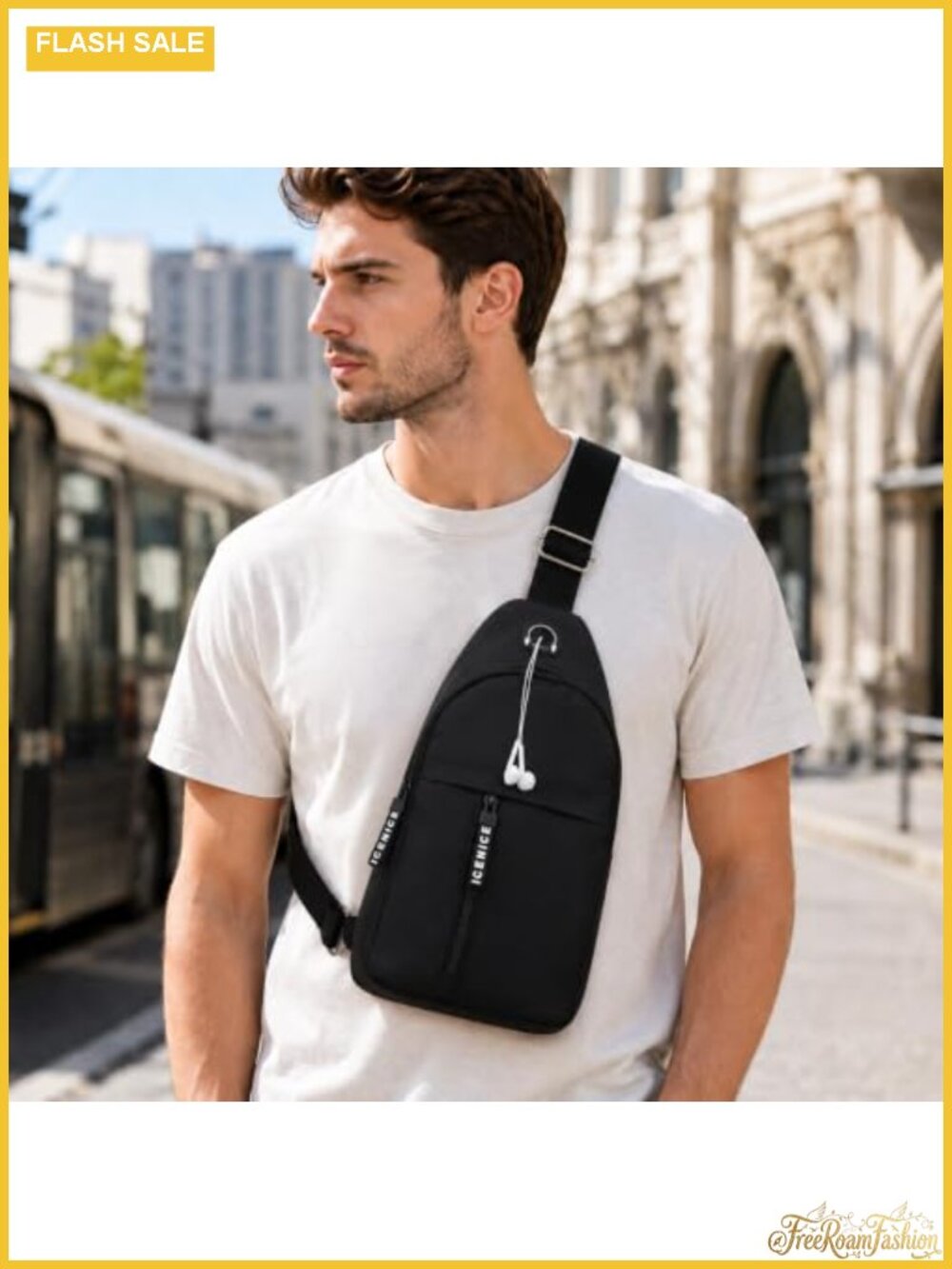 Crossbody Bag Lightweight Shoulder Backpack Earphone Port Sling Chest Fanny Pack